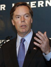 Former U.S. Undersecretary of State Nicholas Burns, shown in 2007, said the United States and Iran might this year engage in "serious, substantive, sustained bilateral negotiations" (AP Photo/Rob Griffith).