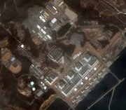 A DigitalGlobe satellite image shows the Fukushima Daiichi nuclear power plant following the March 2011 earthquake and tsunami. The commercial satellite company recently received U.S. government permission to sell its highest-resolution photographs to clients.