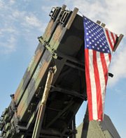 A U.S. Army Patriot interceptor battery is displayed in 2008 at the U.S. airbase in Osan. North Korea's March test-firing of a pair of Rodong ballistic missiles appears to have been aimed at testing a strategy for evading U.S. and South Korean antimissile systems, military sources say.