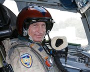 Russian President Vladimir Putin poses inside a cruise missile-equipped Tu-160 strategic bomber in 2005. The United States is working "very hard" to bolster its defenses against potential cruise-missile threats from the Gulf of Mexico, a senior military official said last week.