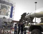 An Iranian Shahab 3 ballistic missile, shown on display in Tehran in 2010. A new analysis suggests an accused Chinese-born proliferator may intend to manufacture guidance components for ballistic missiles.