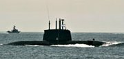 An Israeli submarine capable of firing nuclear-armed missiles is shown during a 2008 demonstration in Tel Aviv. Israel is thought to possess 80 nuclear warheads, according to a new expert analysis (AP Photo/Tara Todras-Whitehill).