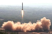 (Nov. 9) -A Pakistani nuclear-capable Ghauri missile lifts off in a 2008 trial. The United States has developed an undisclosed blueprint for securing Pakistan's nuclear weapons against extremists, potentially by force (AP Photo/Interservices Public Relations).